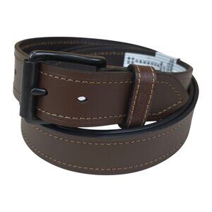 Dickies Genuine Leather Belt Brown Black Buckle Size 50-52 Durable 1.5" Wide